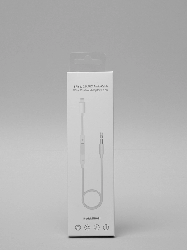 Кабель MH021, Lightning - jack 3.5 mm, с регулировкой громкости