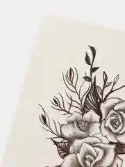 Розовый переводная тату / Временная татуировка/ 9,6 * 19 см