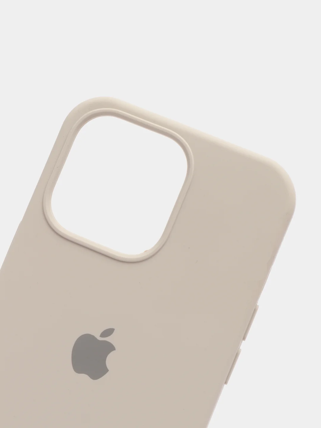 Светло-бежевый чехол для iPhone 13 Pro (6.1") Silicone, закрытый низ, с логотипом