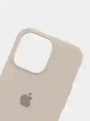 Светло-бежевый чехол для iPhone 13 Pro (6.1") Silicone, закрытый низ, с логотипом
