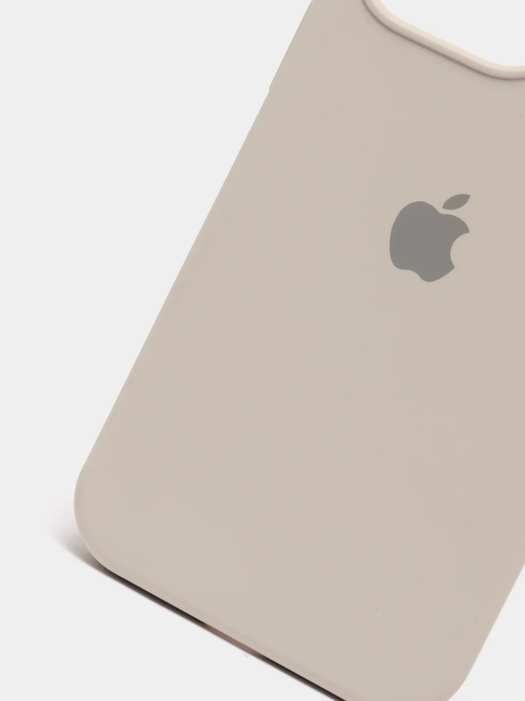 Светло-бежевый чехол для iPhone 13 Pro (6.1") Silicone, закрытый низ, с логотипом