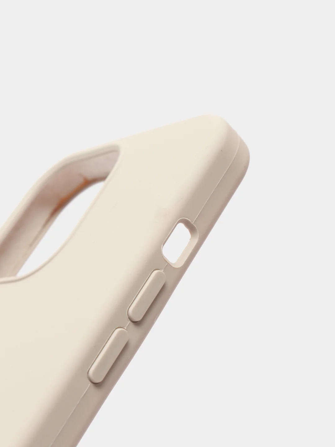 Светло-бежевый чехол для iPhone 13 Pro (6.1") Silicone, закрытый низ, с логотипом