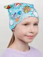 Лазурный шапка детская трикотажная, ткань кулирка KETMIN