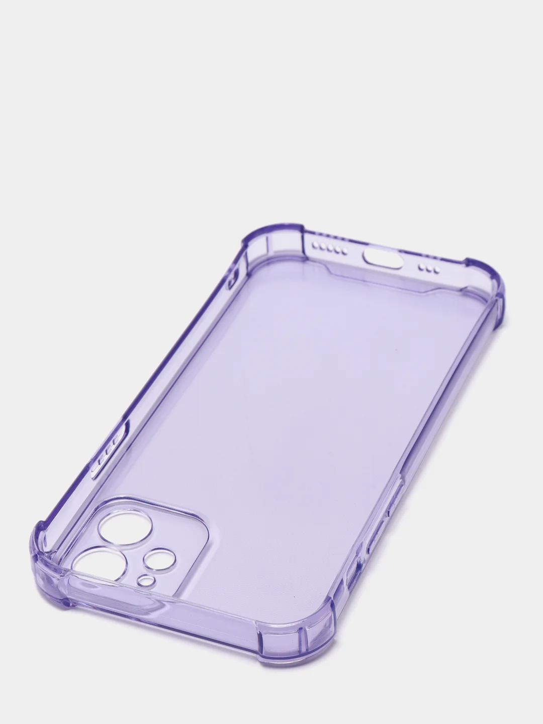 Фиолетовый противоударный чехол для iPhone 11, 12, 13, 13 Pro защита камеры, прозрачный, неоновый
