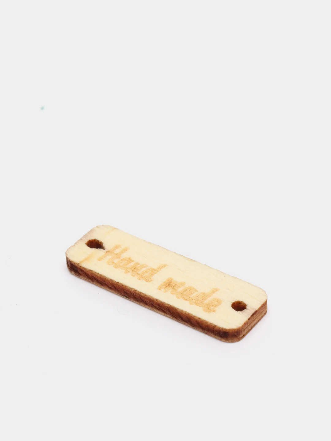 Бежевый бирка "Hand made", дерево