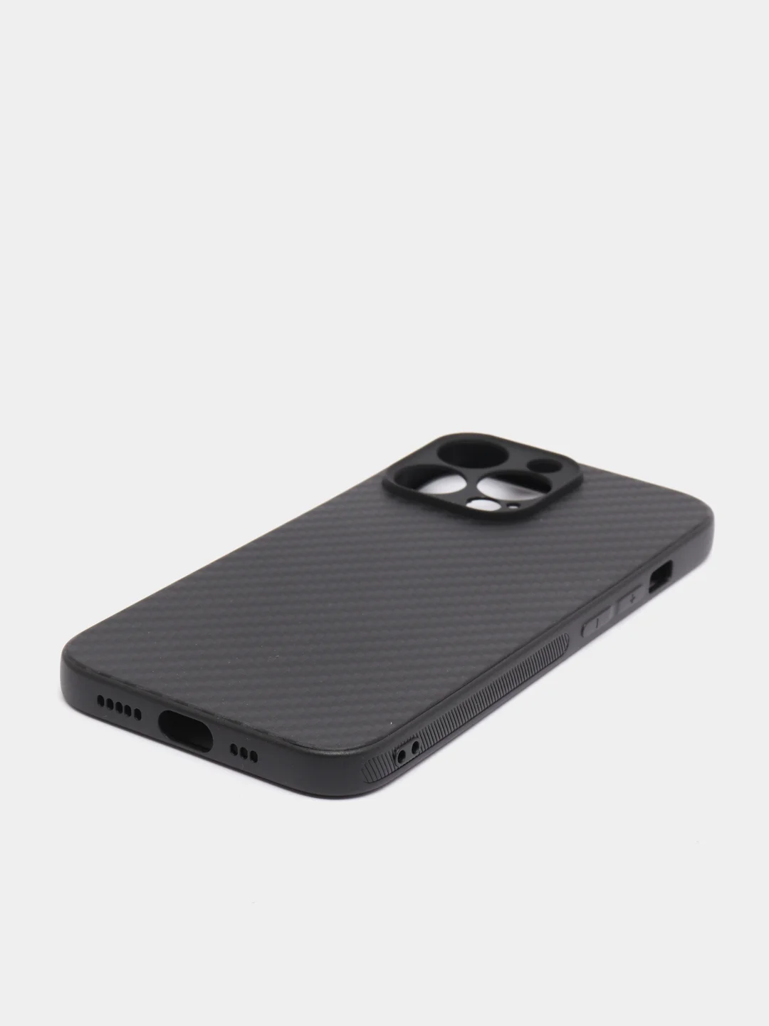 Чехол для iPhone 13 / 13PRO / 13PROMAX с защитой камеры, карбон , черный