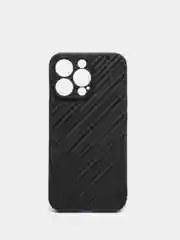 Чехол для iPhone 13 / 13PRO / 13PROMAX с защитой камеры, карбон , черный