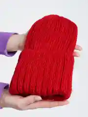 Красный шапка женская "Тыковка", осень-зима, 2*2