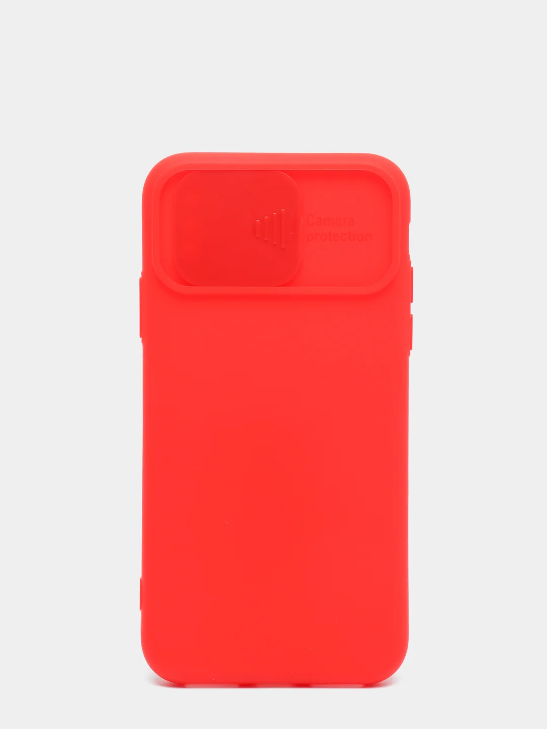 Красный чехол iPhone X / Xs силиконовый с закрывающейся камерой