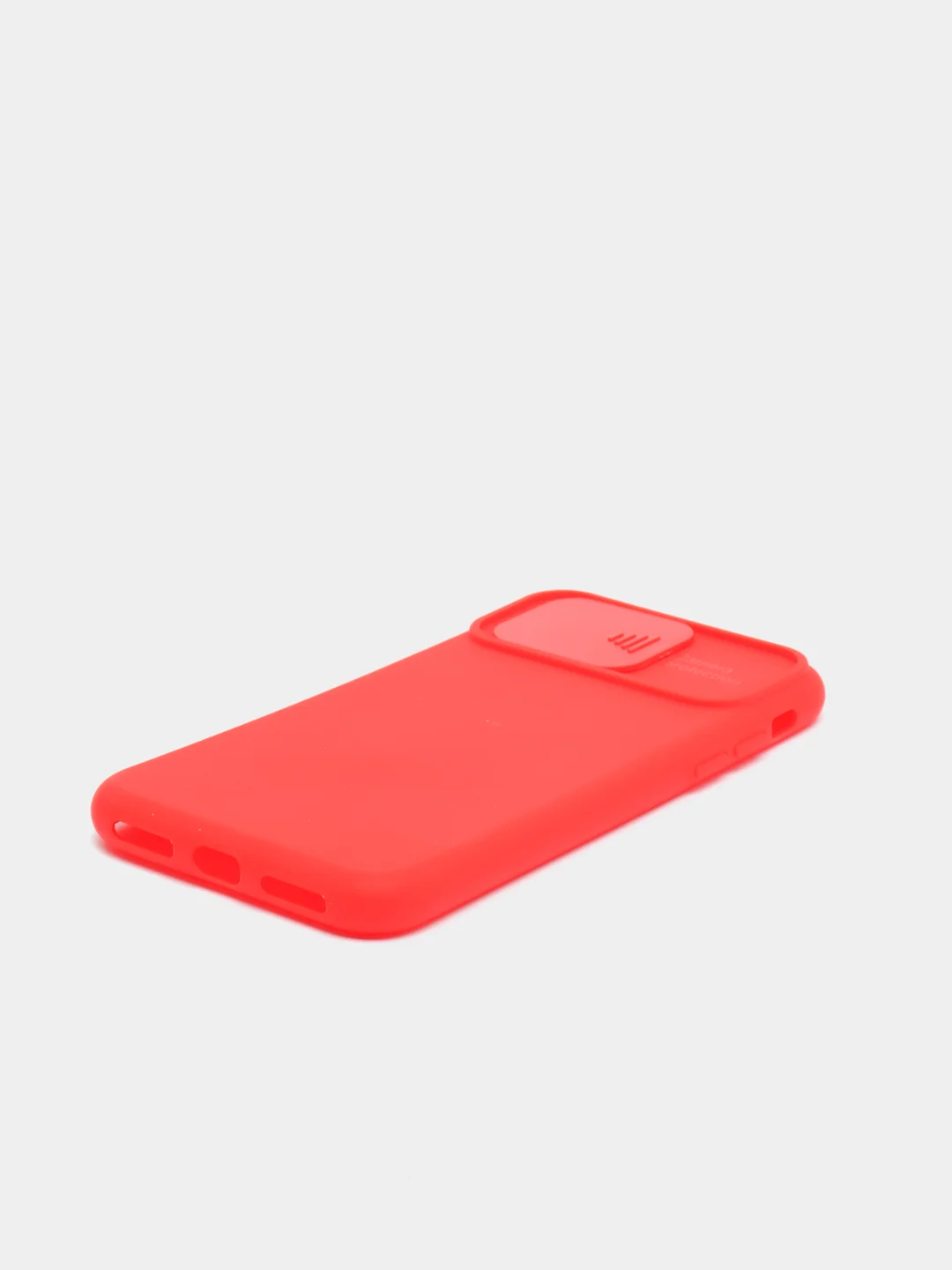 Красный чехол iPhone X / Xs силиконовый с закрывающейся камерой