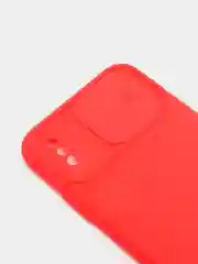 Красный чехол iPhone X / Xs силиконовый с закрывающейся камерой