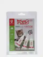 Капли на холку от насекомых для котят и кошек с 4 недель жизни, до 2 кг Ms.Kiss, 3 тубы
