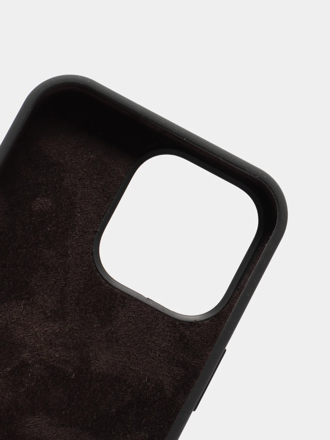 Угольный чехол для iPhone 13 Pro (6.1") Silicone, закрытый низ, с логотипом