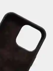 Угольный чехол для iPhone 13 Pro (6.1") Silicone, закрытый низ, с логотипом