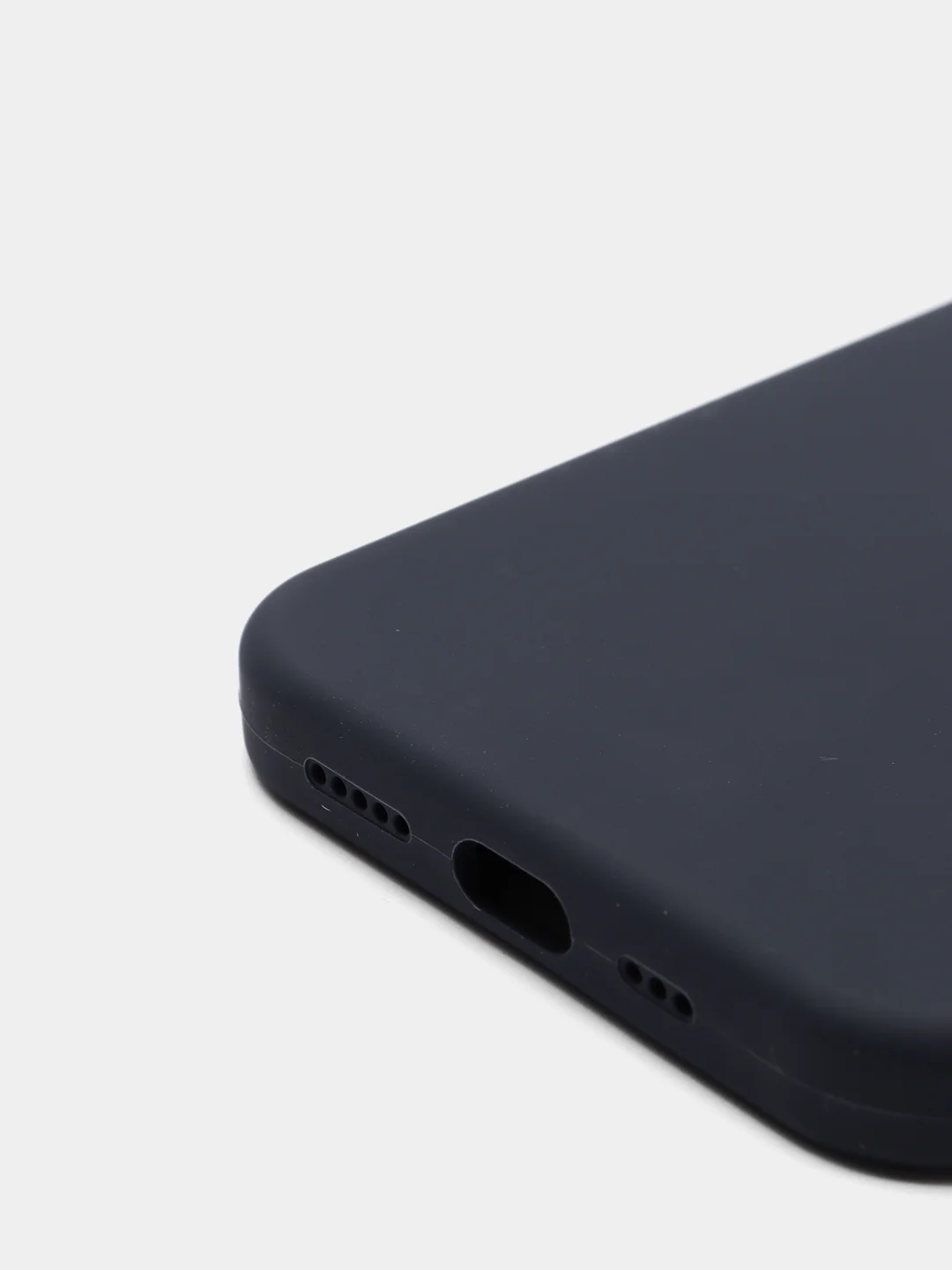 Темно-синий чехол для iPhone 13 Pro (6.1") Silicone, закрытый низ, с логотипом