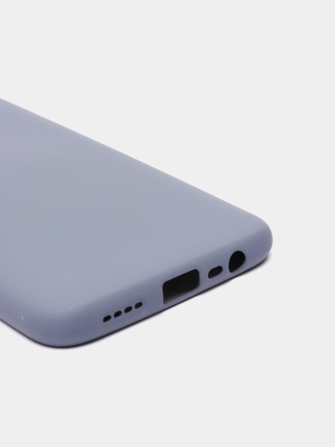 Серый чехол силиконовый для Realme C15 / C12, без отпечатка пальца, с бархатной подкладкой