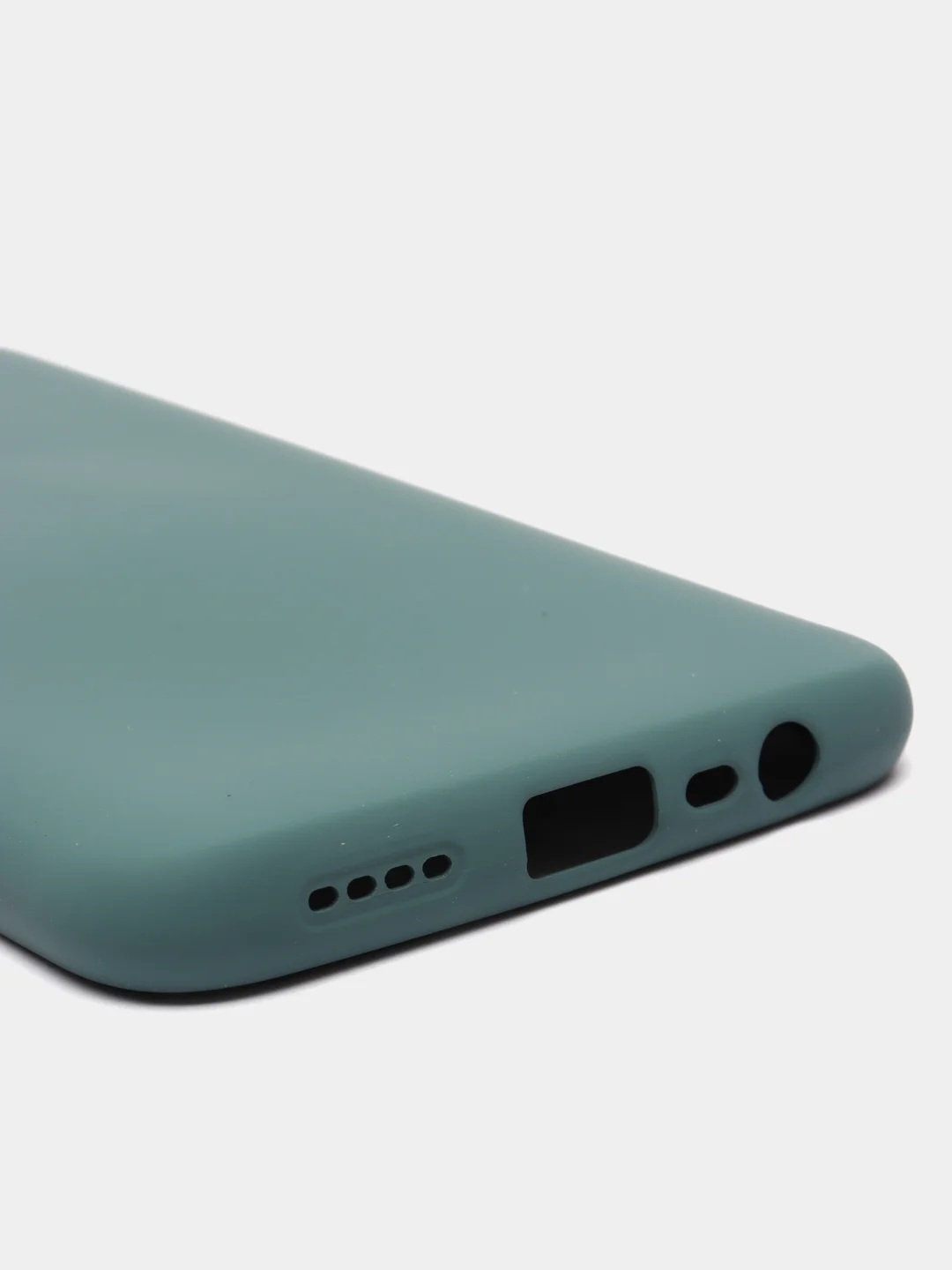 Зеленый чехол силиконовый для Realme C15 / C12, без отпечатка пальца, с бархатной подкладкой