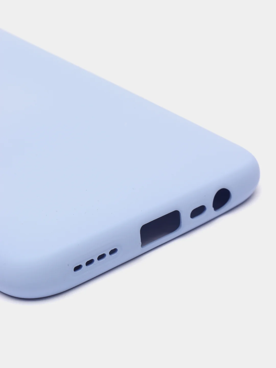 Голубой чехол силиконовый для Realme C15 / C12, без отпечатка пальца, с бархатной подкладкой
