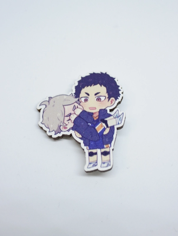 Значок деревянный по мотивам аниме "Волейбол" (Haikyuu)