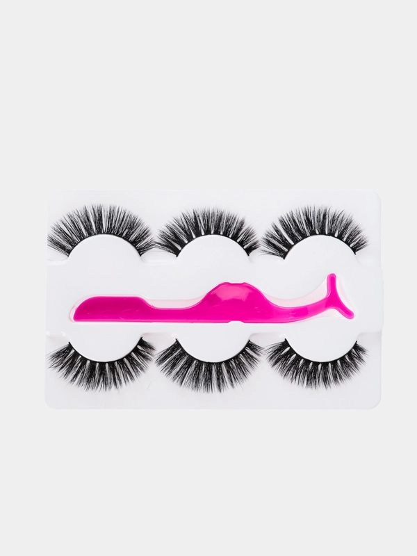Набор накладных ресниц ЮниLook, 3 пары + пластиковый пинцет