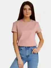 Розовый футболка женская, базовая, хлопок