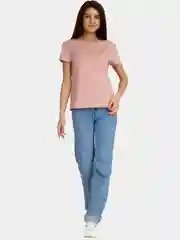 Розовый футболка женская, базовая, хлопок