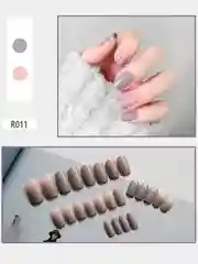 Приглушённый хаки накладные искусственные ногти 78 видов, самоклеющийся набор