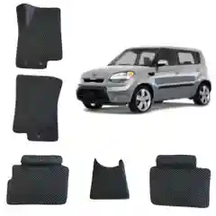 Черный автомобильные 3D коврики для KIA SOUL 1 / Киа Соул 1 поколение
