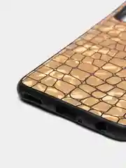 Золотой чехол Huawei Honor 30s, Хуавей Хонор 30с силиконовый, имитация змеиной кожи