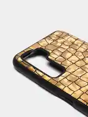 Золотой чехол Huawei Honor 30s, Хуавей Хонор 30с силиконовый, имитация змеиной кожи
