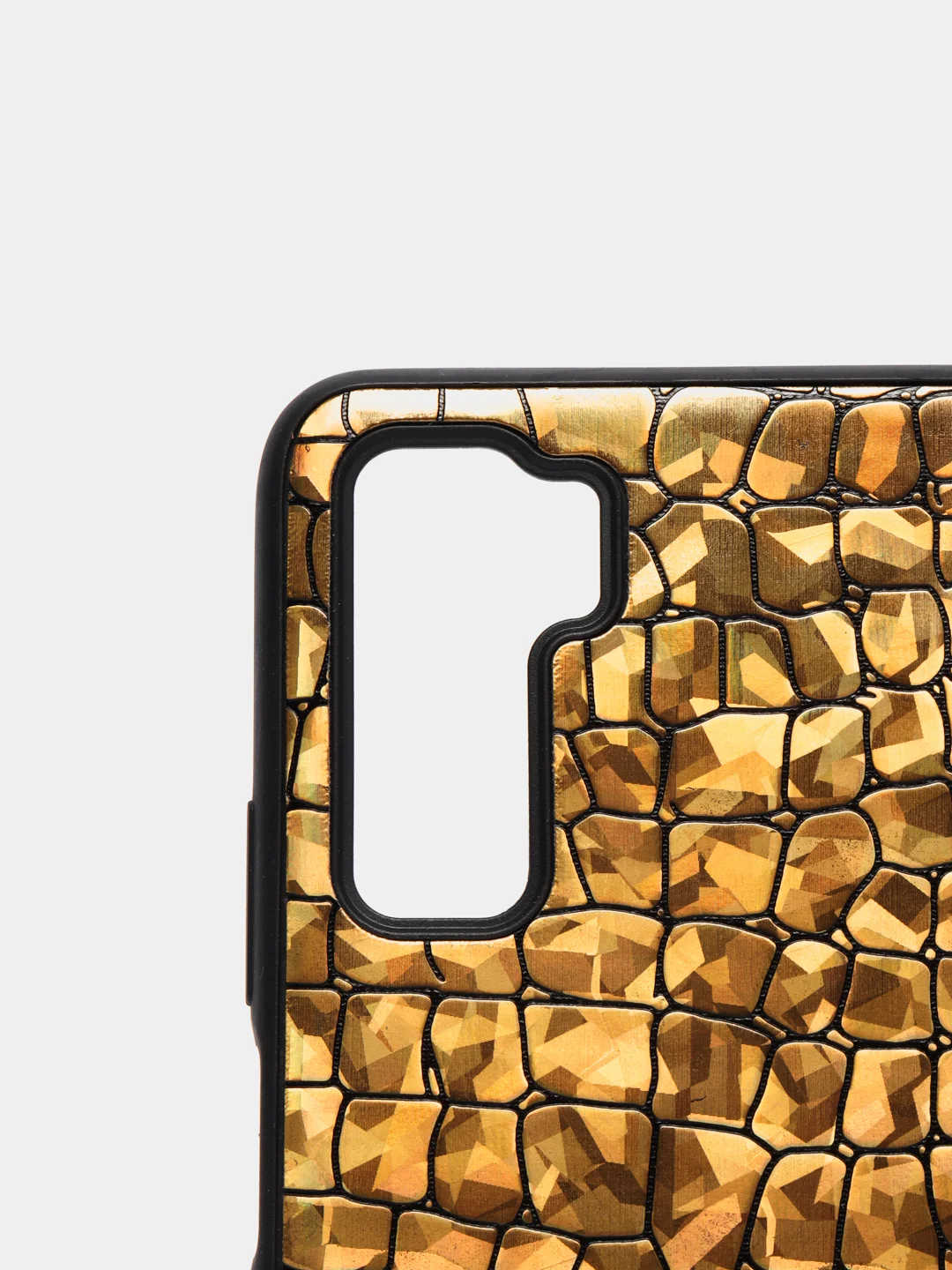 Золотой чехол Huawei Honor 30s, Хуавей Хонор 30с силиконовый, имитация змеиной кожи
