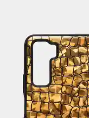 Золотой чехол Huawei Honor 30s, Хуавей Хонор 30с силиконовый, имитация змеиной кожи