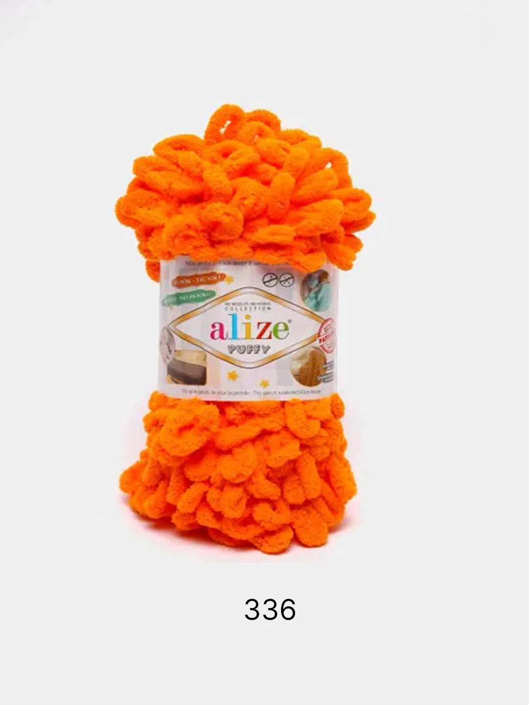 Оранжевый пряжа Alize Puffy 100% Микрополиэстер 100г 9м (Часть1)