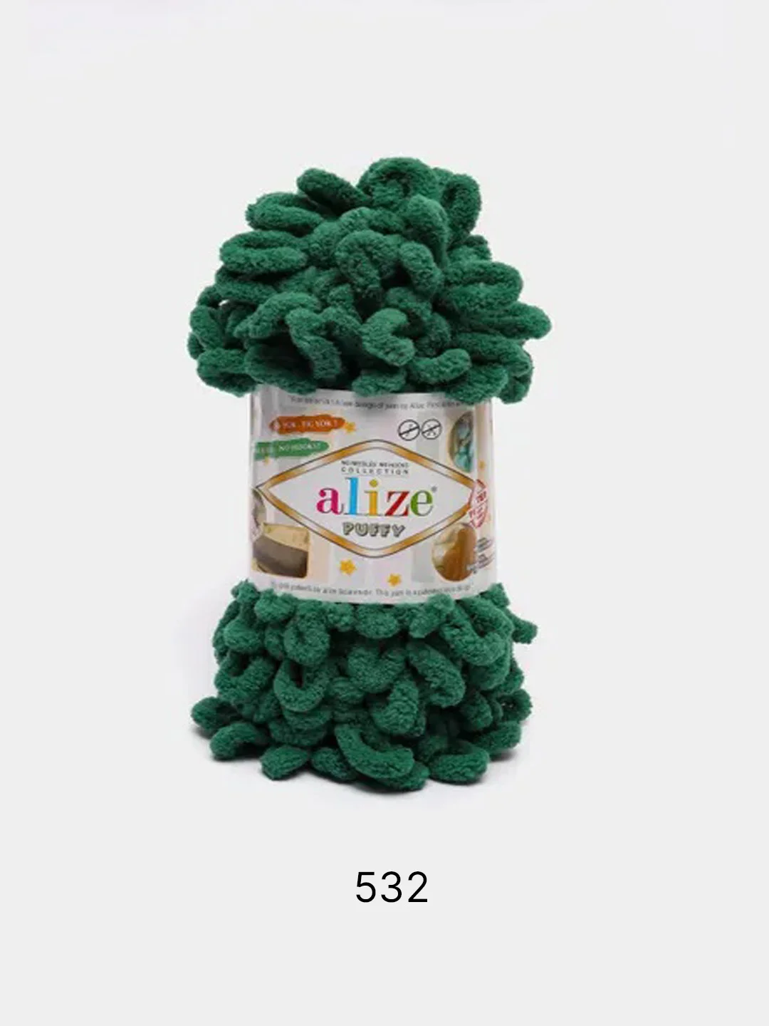 Зеленый пряжа Alize Puffy 100% Микрополиэстер 100г 9м (Часть1)