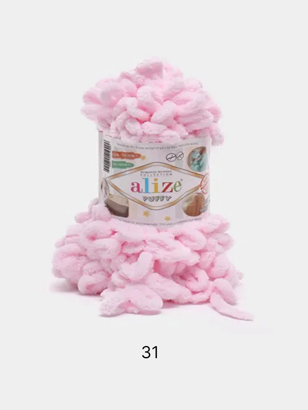 Розовый пряжа Alize Puffy 100% Микрополиэстер 100г 9м (Часть1)