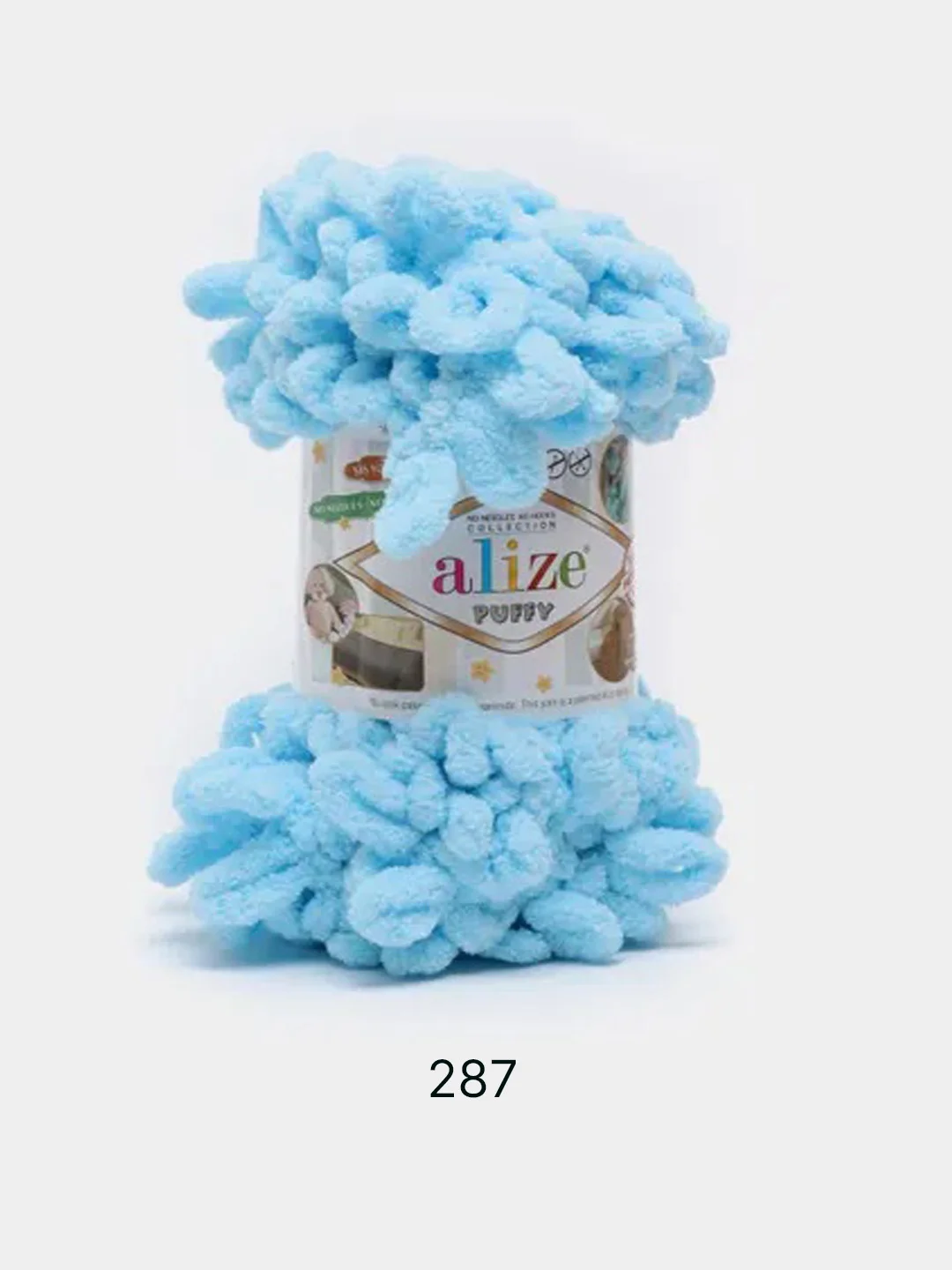Голубой пряжа Alize Puffy 100% Микрополиэстер 100г 9м (Часть1)