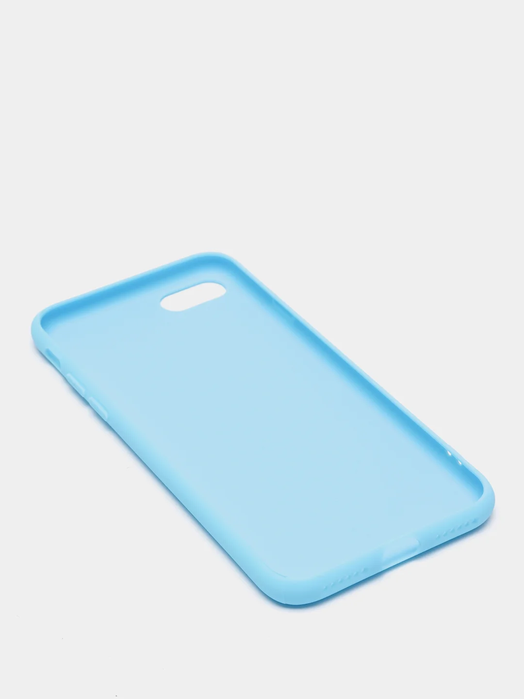 Голубой чехол силиконовый на iPhone 5, 5s, 6, 6s, 7, 8, SE 2020, X, XR, XS Max, 12 14 Pro, 13 mini