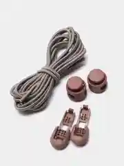 Серый шнурки для обуви, пара, круглые, с фиксатором, эластичные