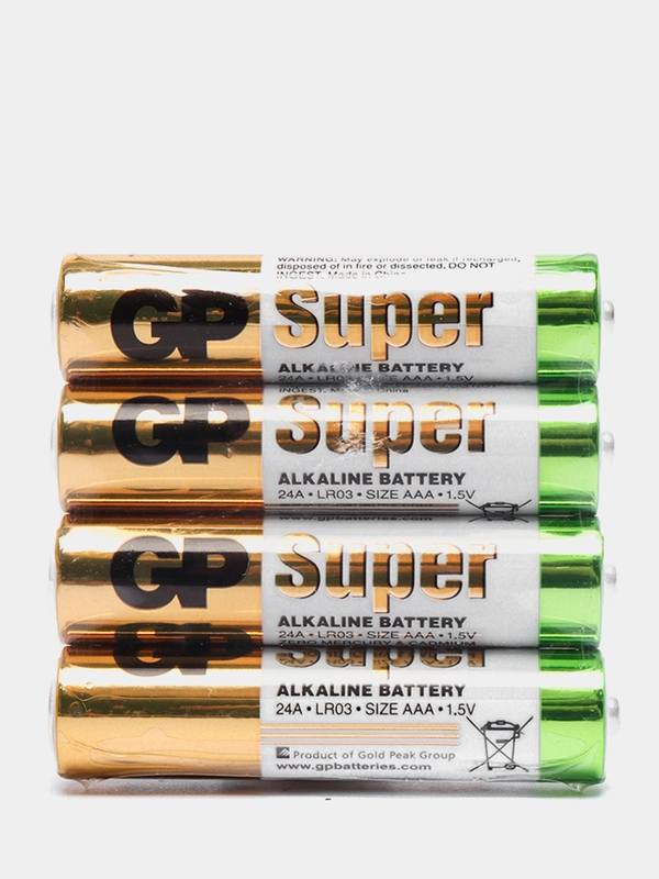 Батарейка GP Super Alkaline LR03 / AAA мизинчиковые 4 штуки в пленке