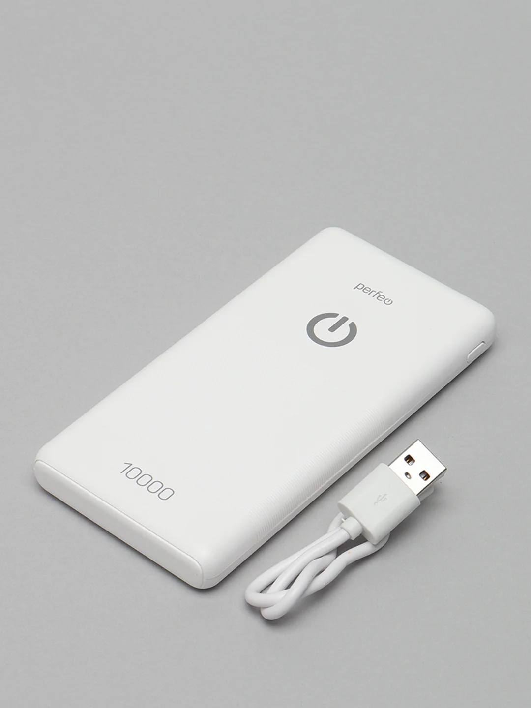 Белый внешний аккумулятор Perfeo PowerBank SPLASH 10000 mah, 2*USB A выхода 2A+1A черный/белый