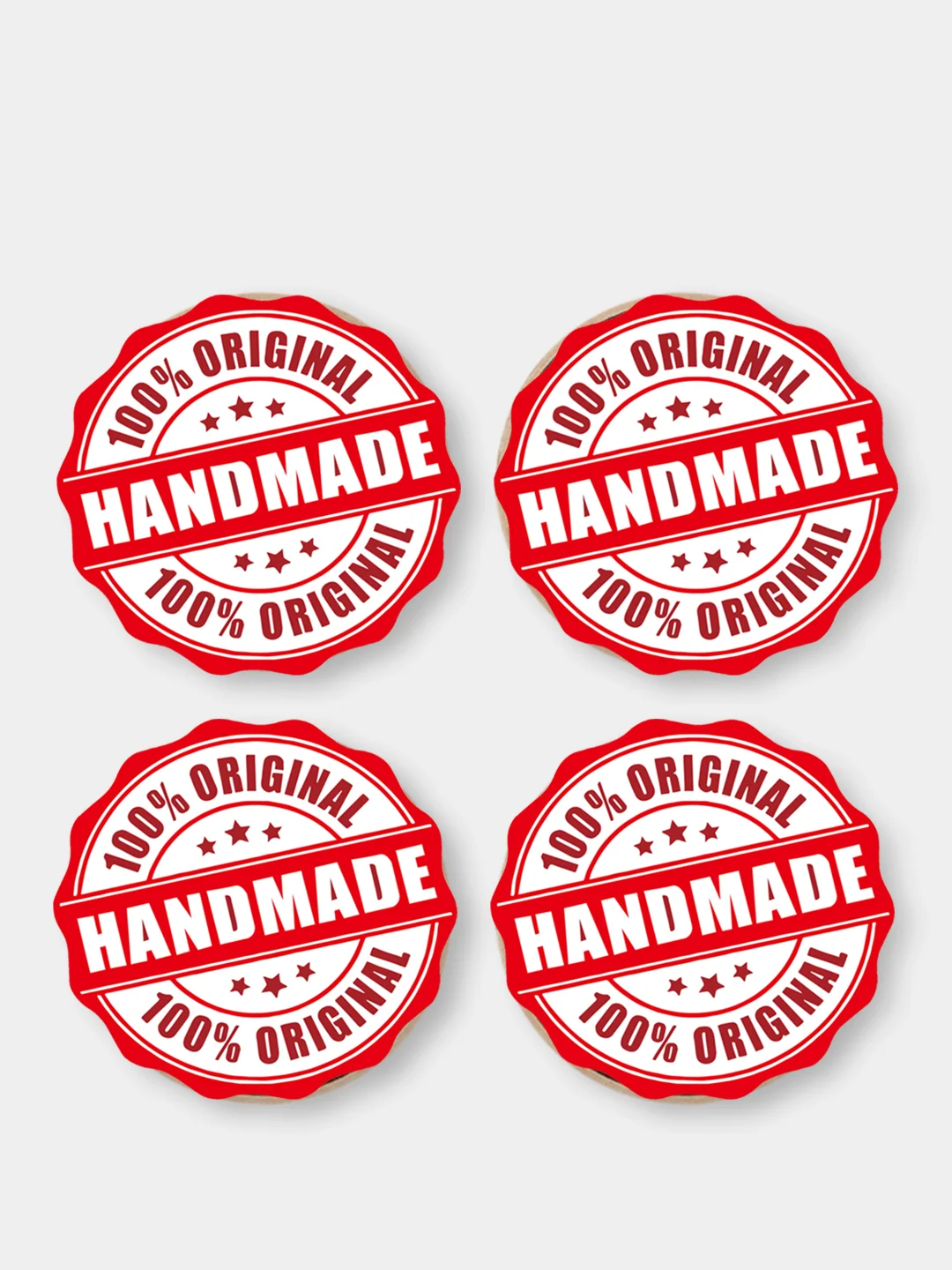 Алый наклейки для ручной работы Hand made 25 мм, 500 шт в рулоне, стикеры