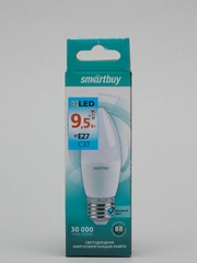 Светодиодная LED Лампа Smartbuy-С37-9,5W/4000/E27, дневной свет