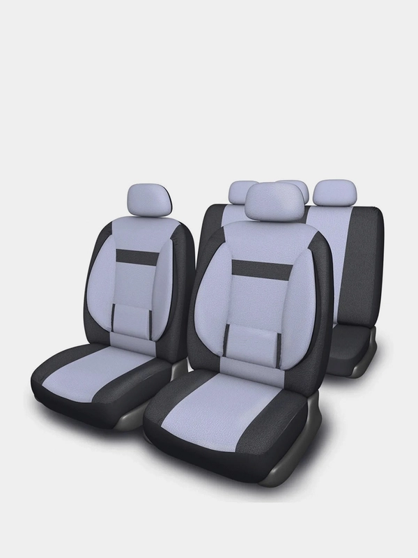 Чехлы на автомобильные сиденья SKYWAY Protect Plus- 1 полиэстер/велюр/сетка S01301047