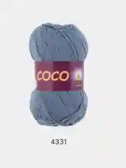 Синий меланж пряжа Vita Cotton Coco 100% Мерсеризованный хлопок 50г 240м