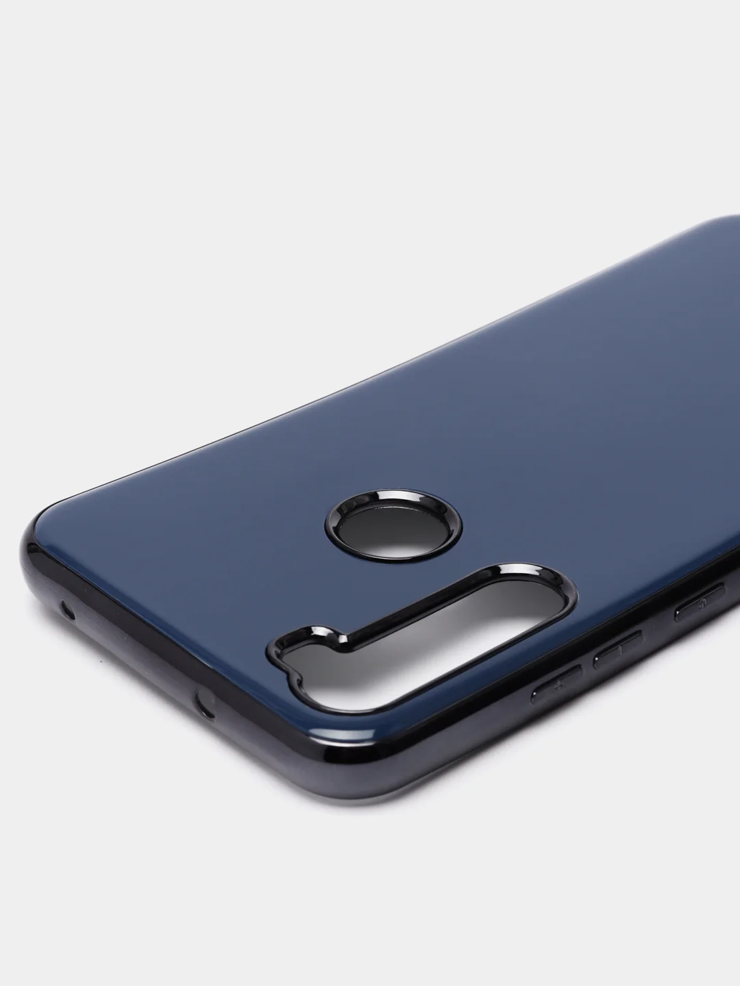Темно-синий чехол Xiaomi Redmi Note 8 2019/21 цветной, силиконовый, с глянцевой рамкой (Редми Нот 8)