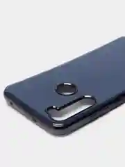 Темно-синий чехол Xiaomi Redmi Note 8 2019/21 цветной, силиконовый, с глянцевой рамкой (Редми Нот 8)