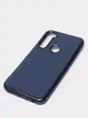 Темно-синий чехол Xiaomi Redmi Note 8 2019/21 цветной, силиконовый, с глянцевой рамкой (Редми Нот 8)