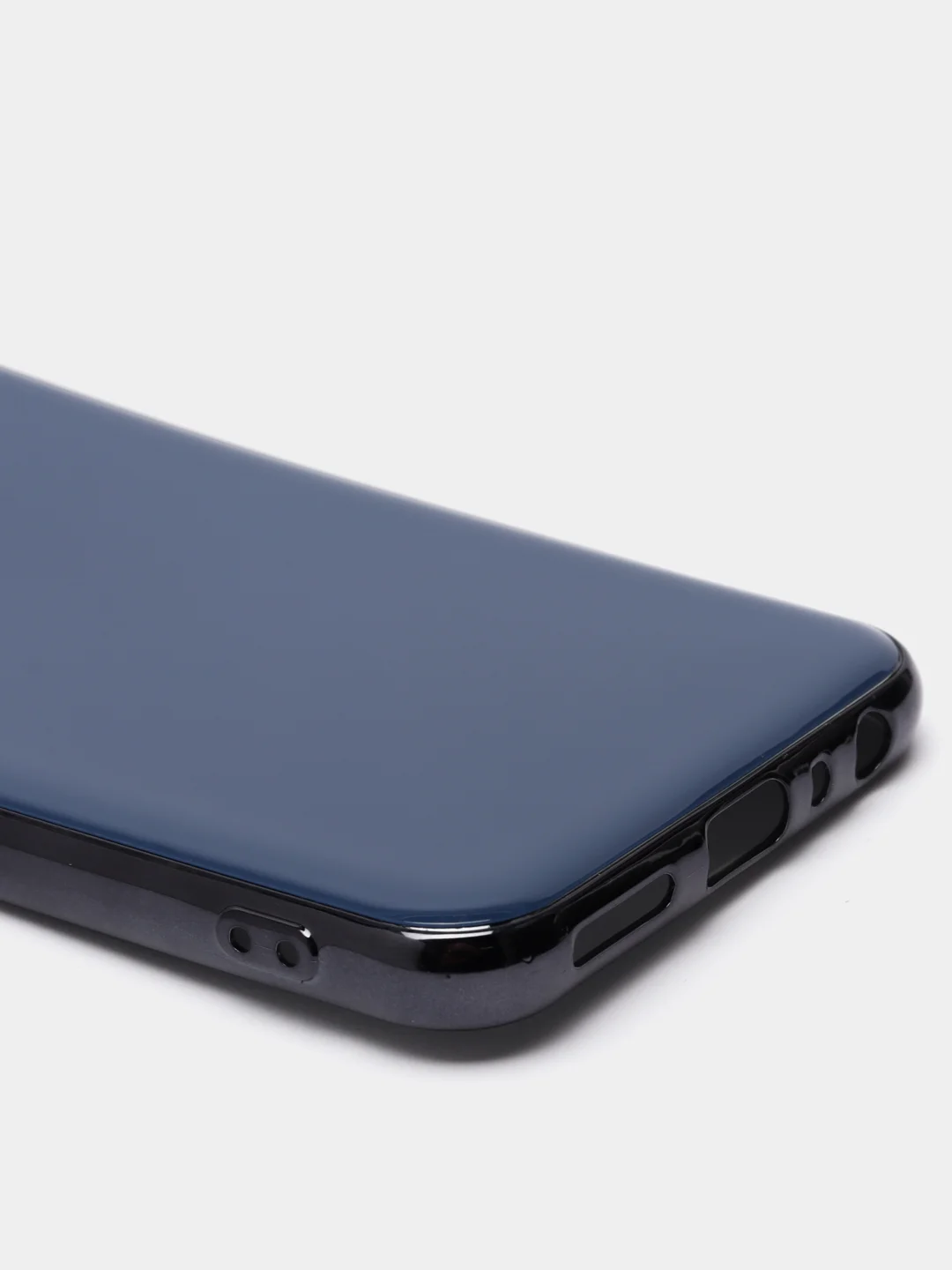 Темно-синий чехол Xiaomi Redmi Note 8 2019/21 цветной, силиконовый, с глянцевой рамкой (Редми Нот 8)