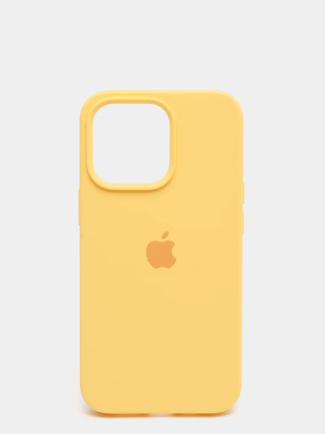 Желтый чехол Silicone Case для iPhone 13 Pro с закрытым низом