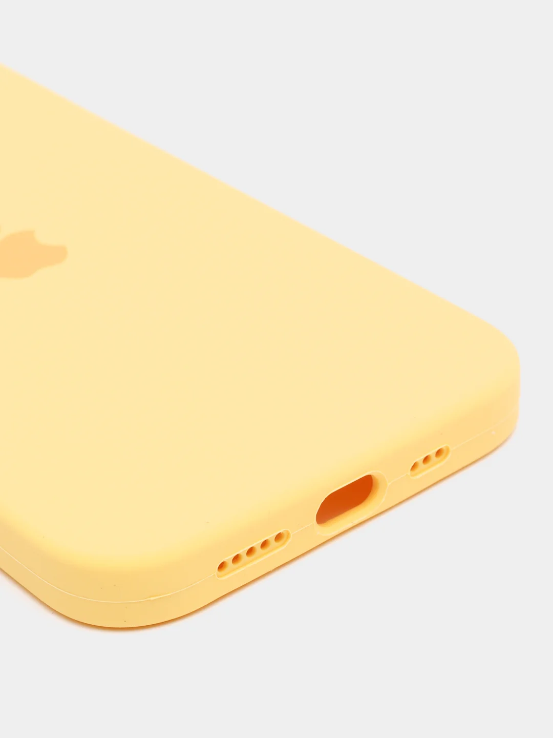 Желтый чехол Silicone Case для iPhone 13 Pro с закрытым низом